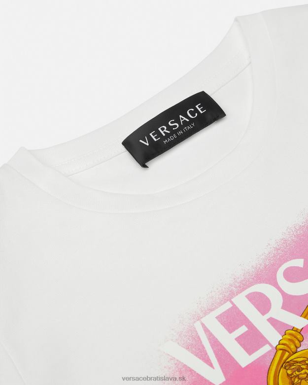 oblečenie X8X8P2008 Versace tričko so zatváracím špendlíkom biela a potlač deti