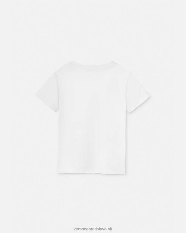 oblečenie X8X8P2020 Versace krištáľové tričko s logom biely deti