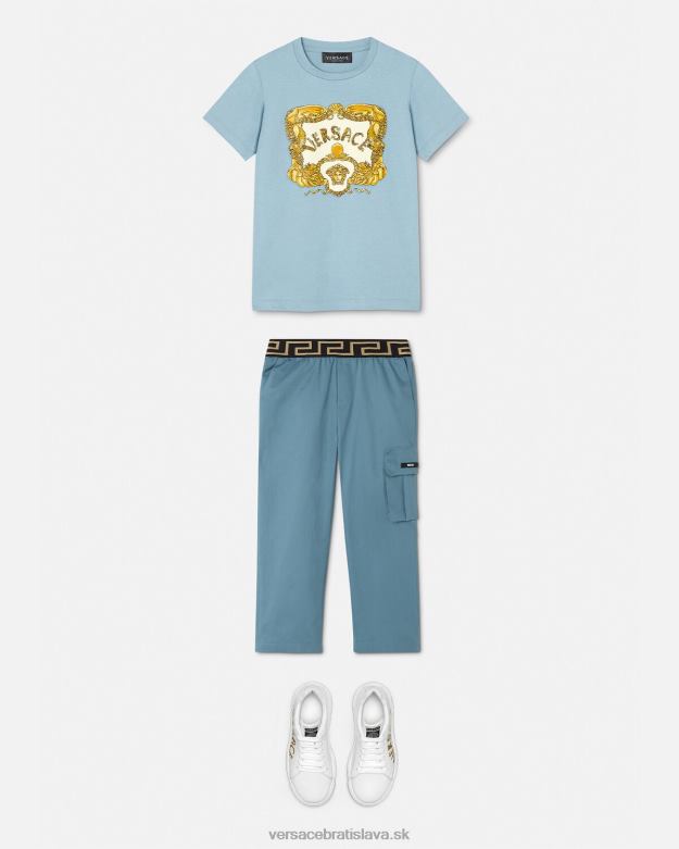 oblečenie X8X8P2084 Versace mušľové barokové tričko svetlo modrá deti