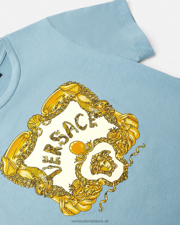 oblečenie X8X8P2084 Versace mušľové barokové tričko svetlo modrá deti
