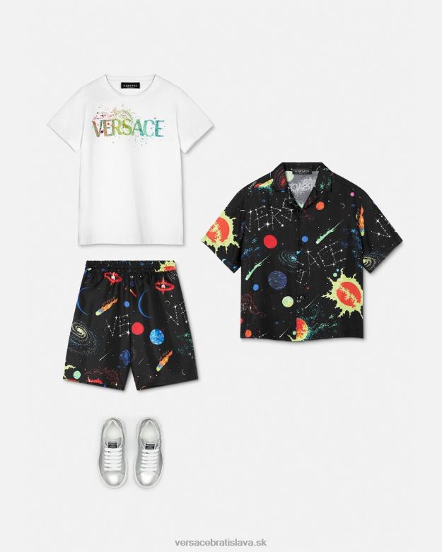 oblečenie X8X8P2094 Versace tričko s logom Modrá deti