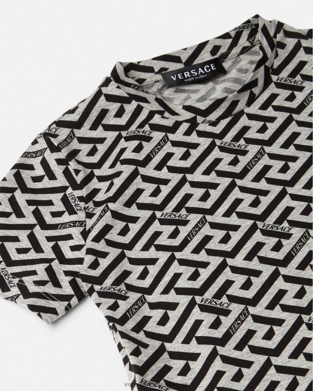 oblečenie X8X8P2115 Versace tričko la greca sivá a potlač deti