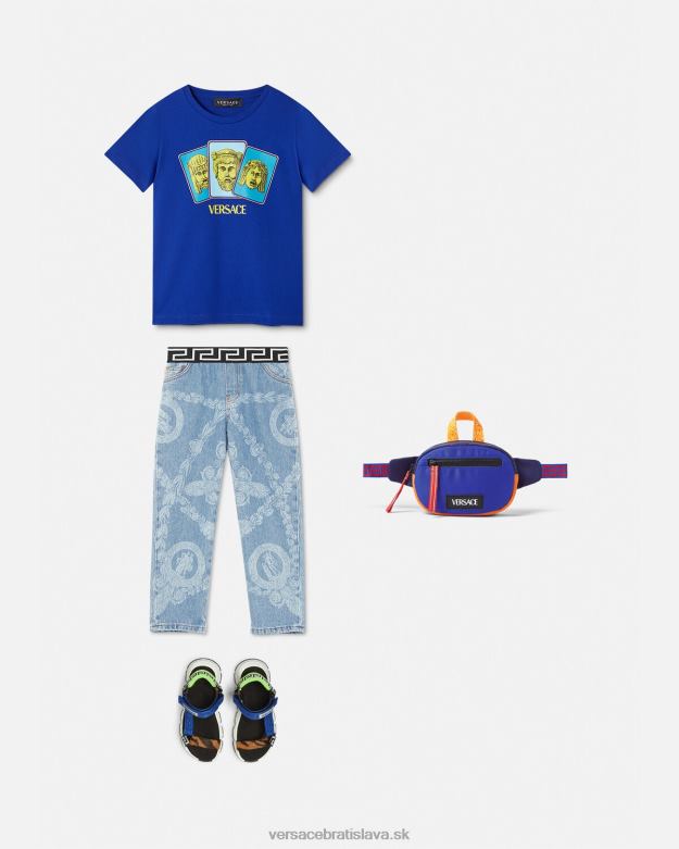 oblečenie X8X8P2121 Versace le maschere tričko Modrá deti
