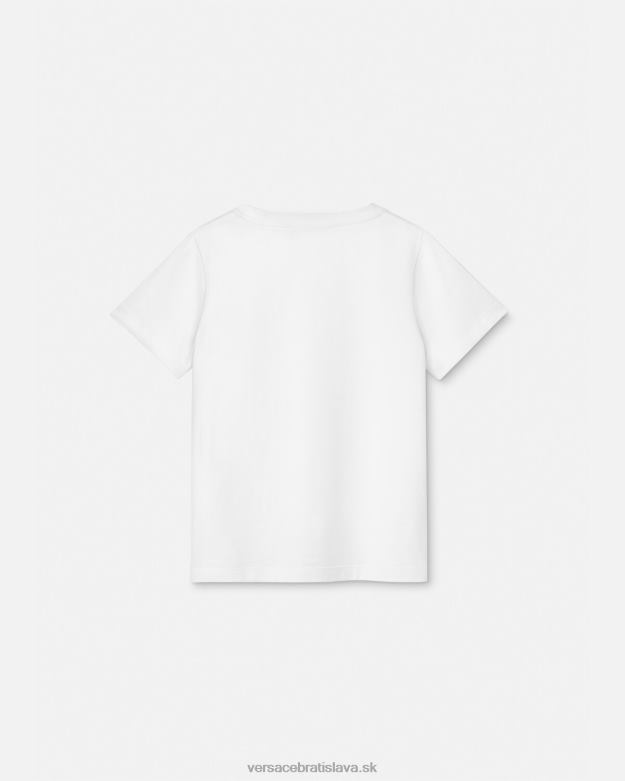 oblečenie X8X8P2127 Versace tričko s logom medusa biela a potlač deti