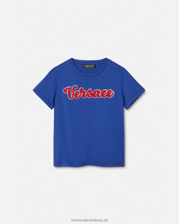oblečenie X8X8P2132 Versace tričko s logom univerzity bluette deti