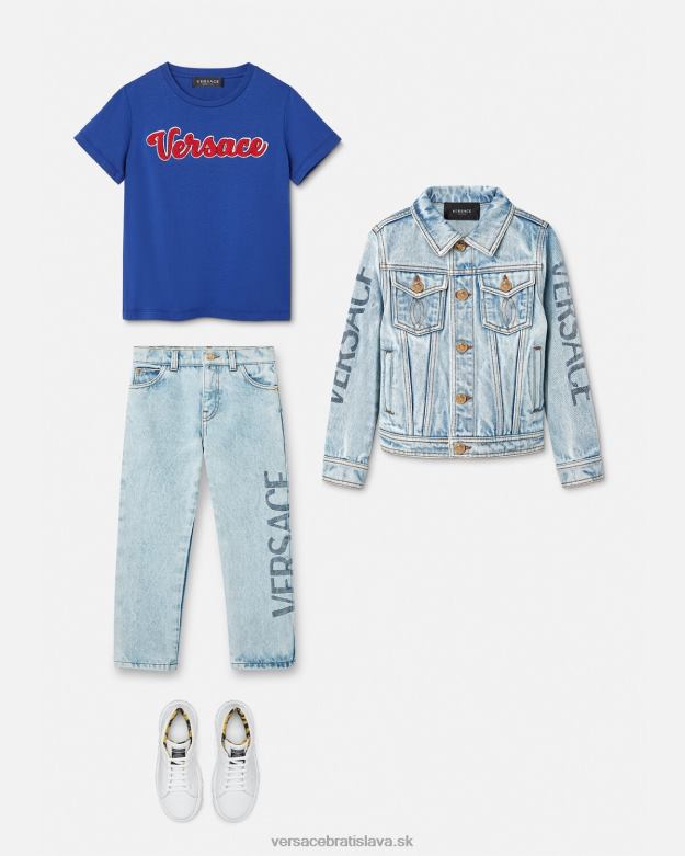 oblečenie X8X8P2132 Versace tričko s logom univerzity bluette deti