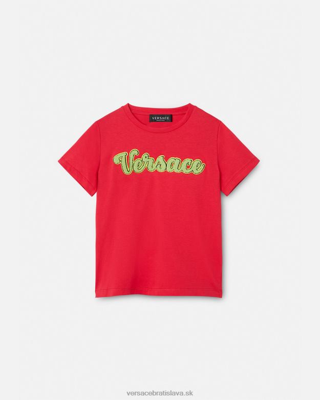 oblečenie X8X8P2133 Versace tričko s logom univerzity červená deti