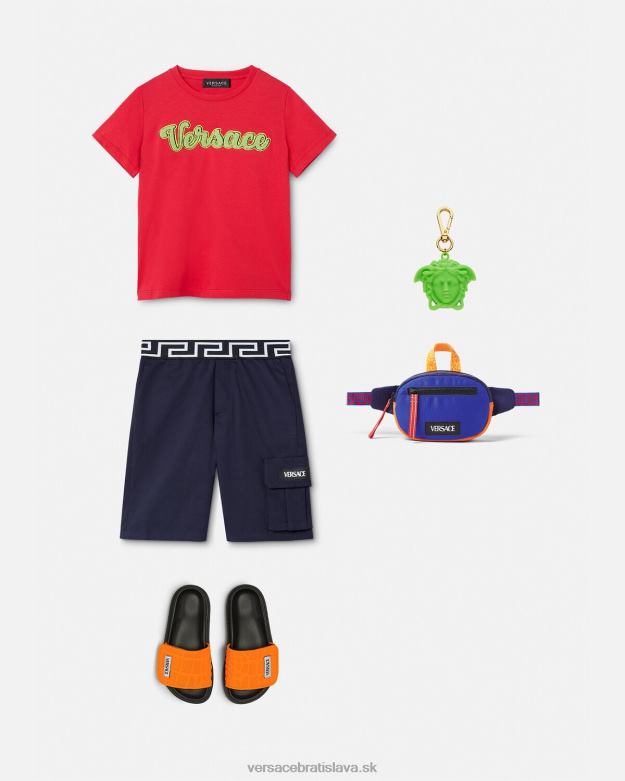 oblečenie X8X8P2133 Versace tričko s logom univerzity červená deti