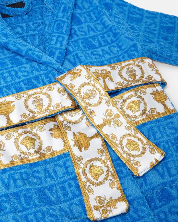 oblečenie X8X8P2064 Versace celoplošný župan svetlo modrá deti