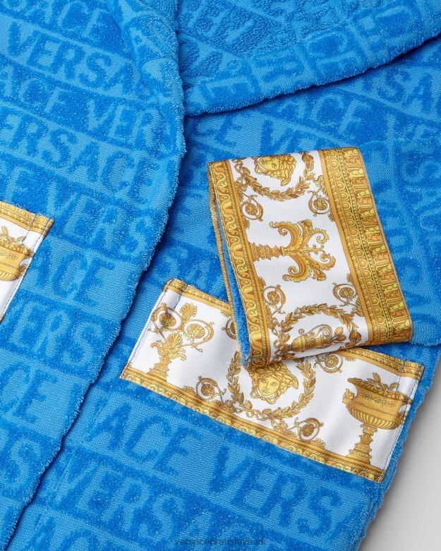oblečenie X8X8P2064 Versace celoplošný župan svetlo modrá deti