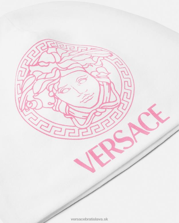 príslušenstvo X8X8P1817 Versace medúza detská čiapka biela a ružová deti
