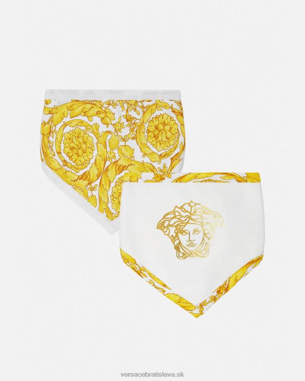 príslušenstvo X8X8P1845 Versace barocco detský podbradník 2-bal biele zlato deti