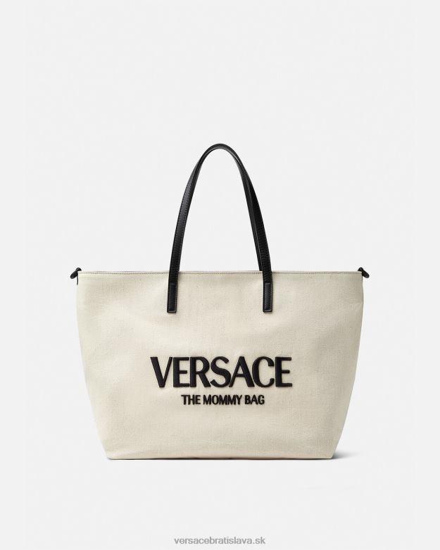 tašky X8X8P1850 Versace logo taška na prebaľovaciu podložku biely čierny deti