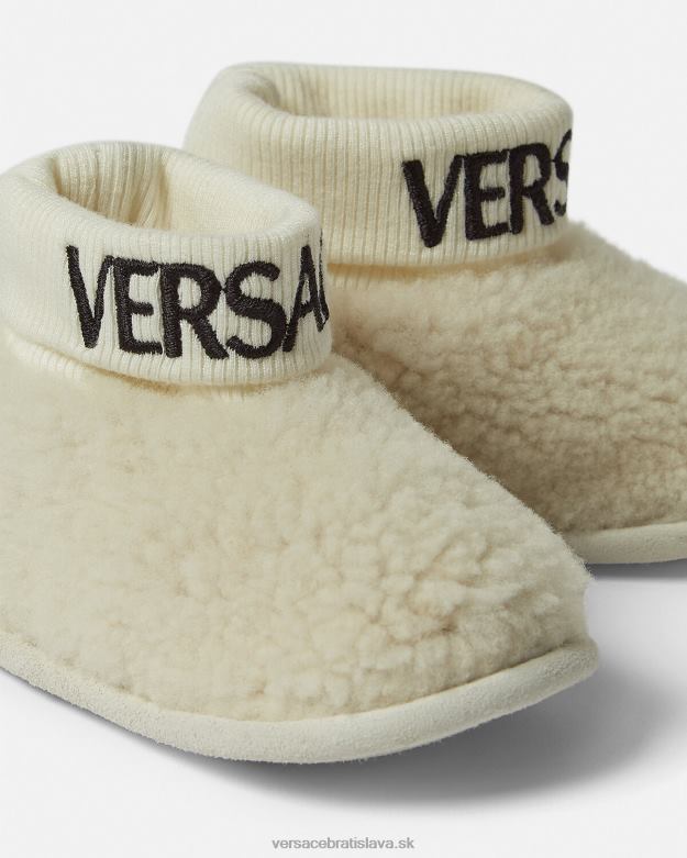 topánka X8X8P1849 Versace detské čižmy s logom medvedíka béžová deti