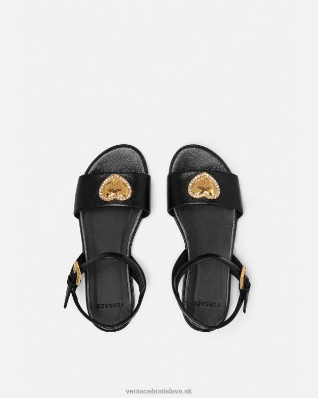 topánka X8X8P2031 Versace sandále medúza s krištáľovým srdcom čierna deti