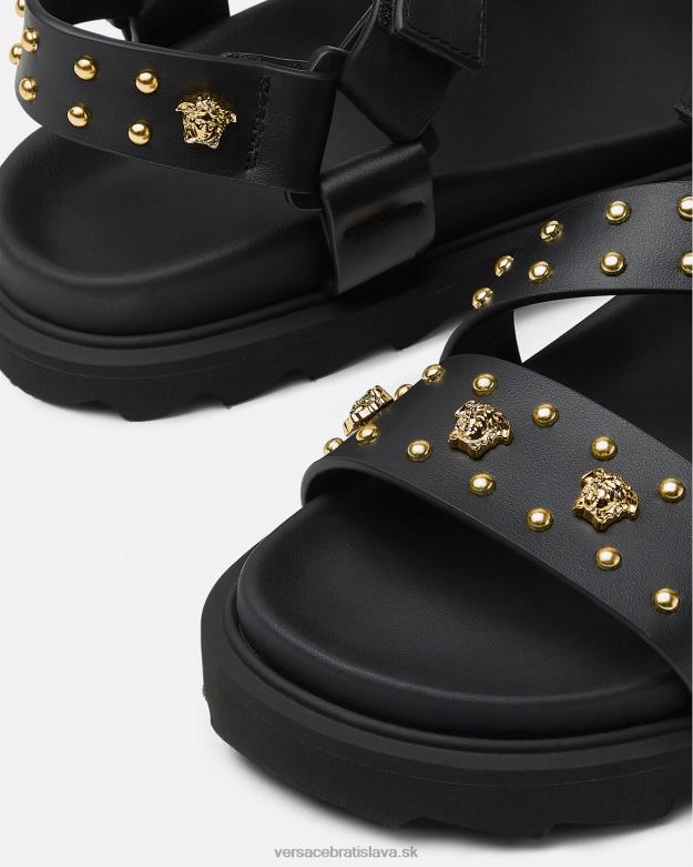 topánka X8X8P2041 Versace sandále la medusa s cvočkami čierna deti