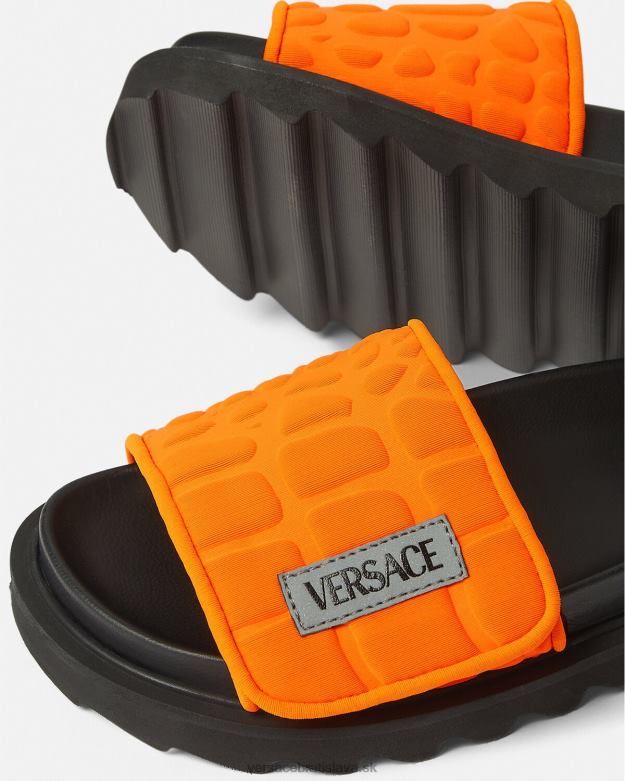 topánka X8X8P2052 Versace upcycle logo slides oranžová deti
