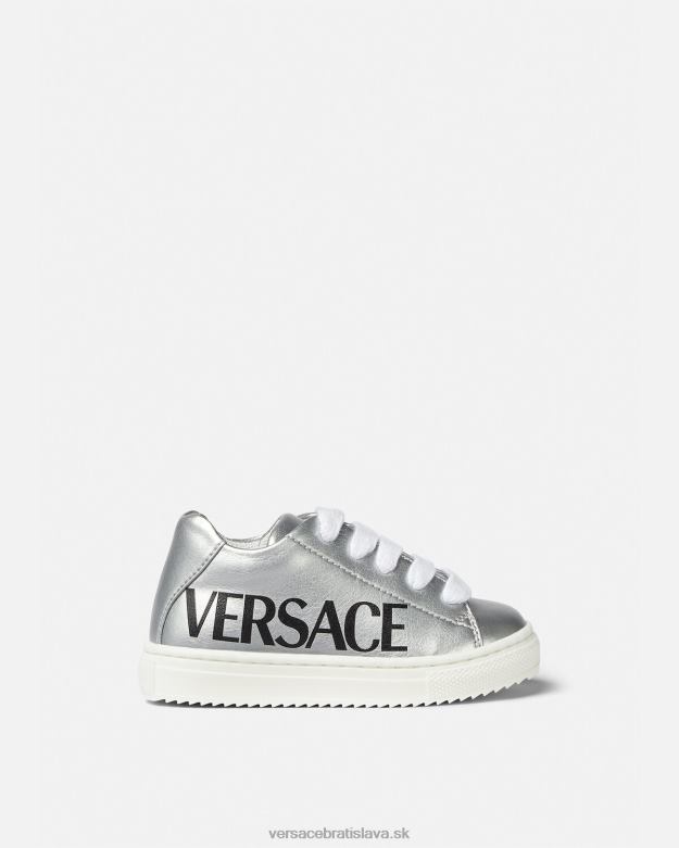topánka X8X8P1875 Versace Kovové detské tenisky s logom vytlačiť deti