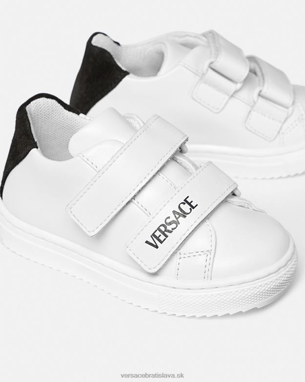 topánka X8X8P1876 Versace logo detské tenisky čierna biela deti