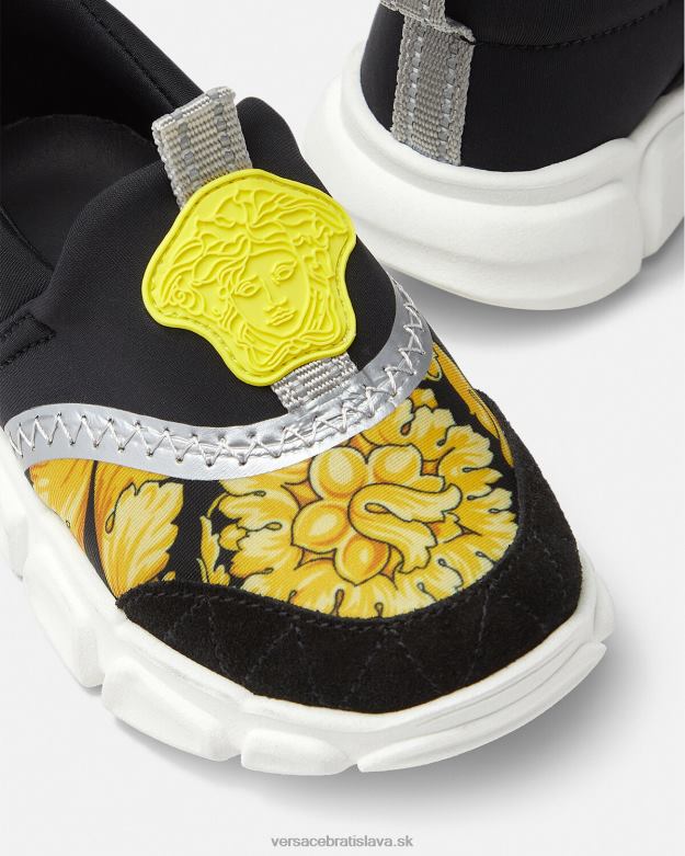 topánka X8X8P1877 Versace barocco medusa detské tenisky čierna a tlač deti