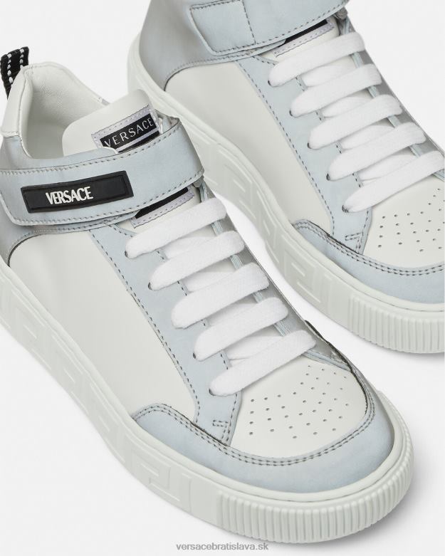 topánka X8X8P2026 Versace tenisky s logom Greca biela a strieborná deti