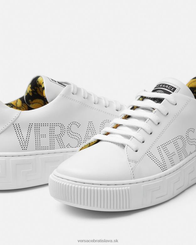 topánka X8X8P2036 Versace tenisky s logom Greca biela a potlač deti