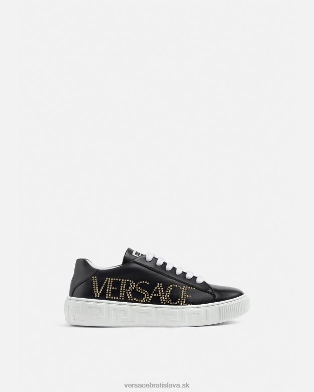 topánka X8X8P2037 Versace tenisky s logom Greca čierna deti