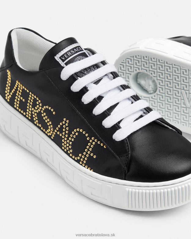 topánka X8X8P2037 Versace tenisky s logom Greca čierna deti