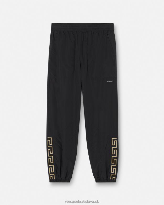 oblečenie X8X8P1453 Versace greca nylonové teplákové nohavice čierna muži