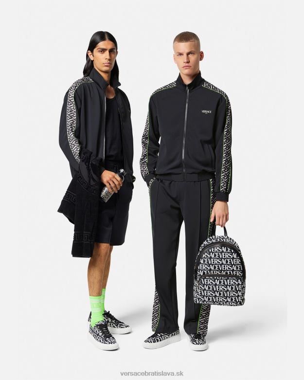 oblečenie X8X8P1458 Versace la greca nylonová tepláková bunda vytlačiť muži