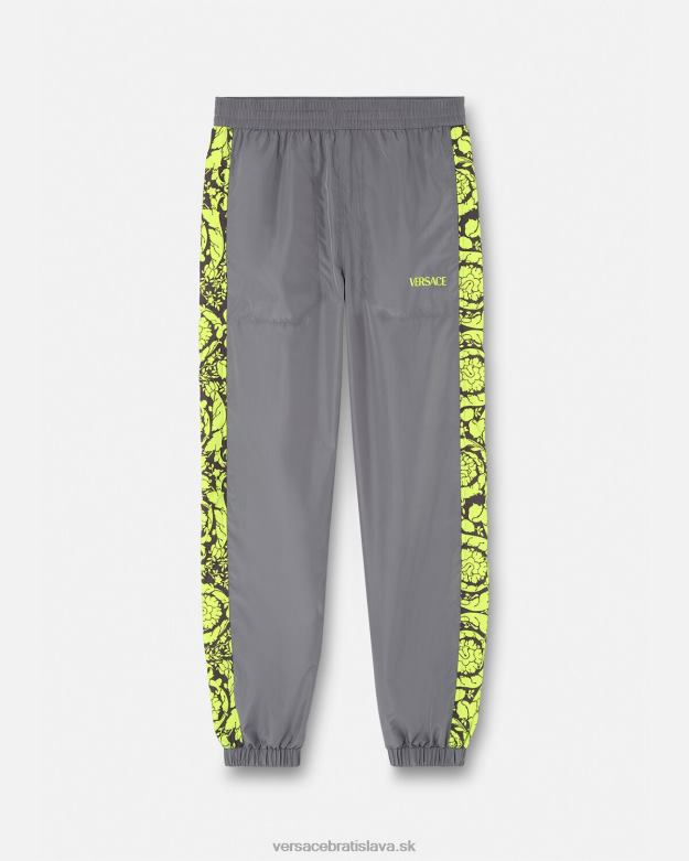oblečenie X8X8P1460 Versace teplákové nohavice barocco silhouette gym šedá & limetka muži