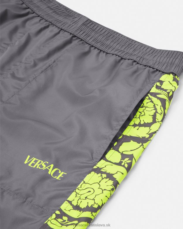 oblečenie X8X8P1460 Versace teplákové nohavice barocco silhouette gym šedá & limetka muži