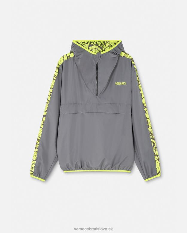 oblečenie X8X8P1461 Versace bunda do telocvične so siluetou barocco šedá & limetka muži