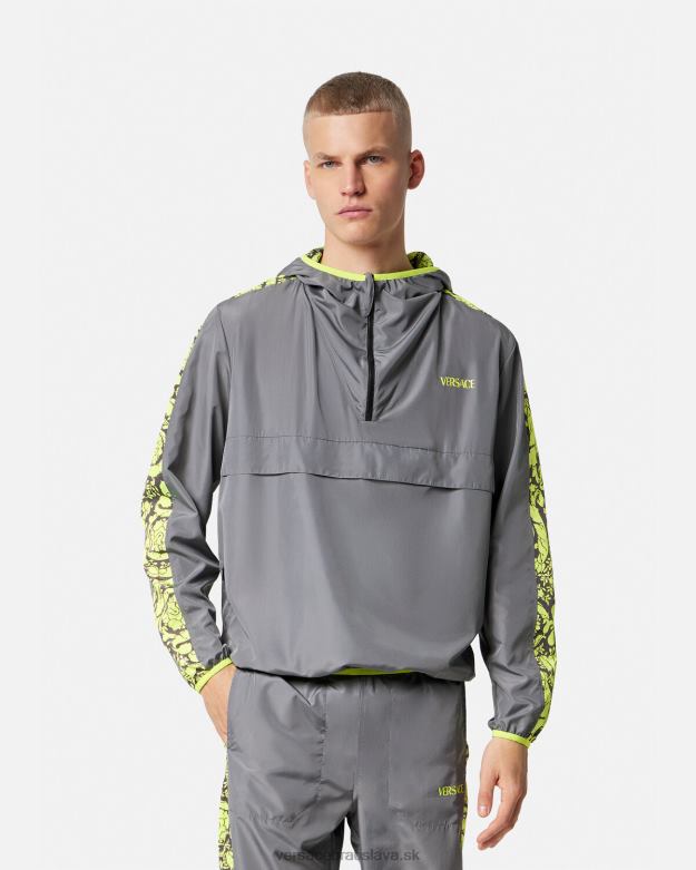 oblečenie X8X8P1461 Versace bunda do telocvične so siluetou barocco šedá & limetka muži