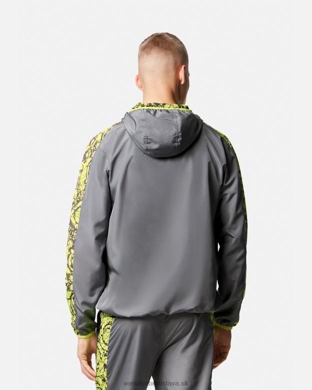 oblečenie X8X8P1461 Versace bunda do telocvične so siluetou barocco šedá & limetka muži