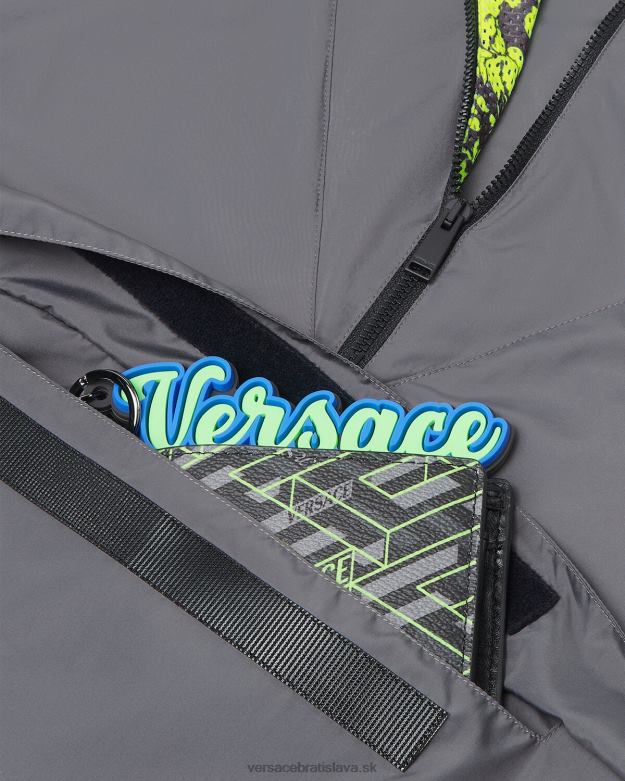 oblečenie X8X8P1461 Versace bunda do telocvične so siluetou barocco šedá & limetka muži
