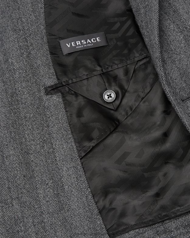 oblečenie X8X8P1263 Versace kašmírový blejzer medusa sivá muži