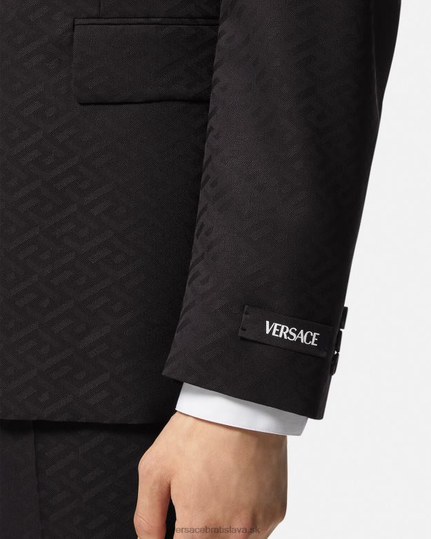 oblečenie X8X8P1264 Versace blejzer na mieru la greca čierna muži
