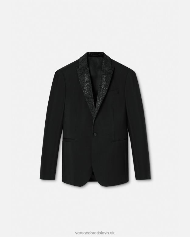oblečenie X8X8P1265 Versace večerné sako s barokovou siluetou čierna muži