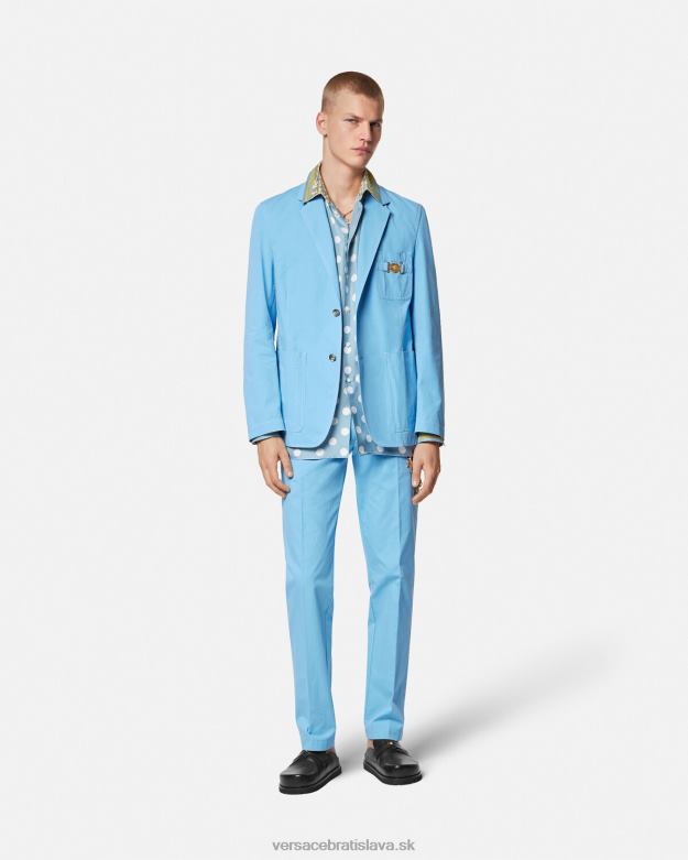 oblečenie X8X8P1267 Versace medusa biggie nohavice svetlo modrá muži