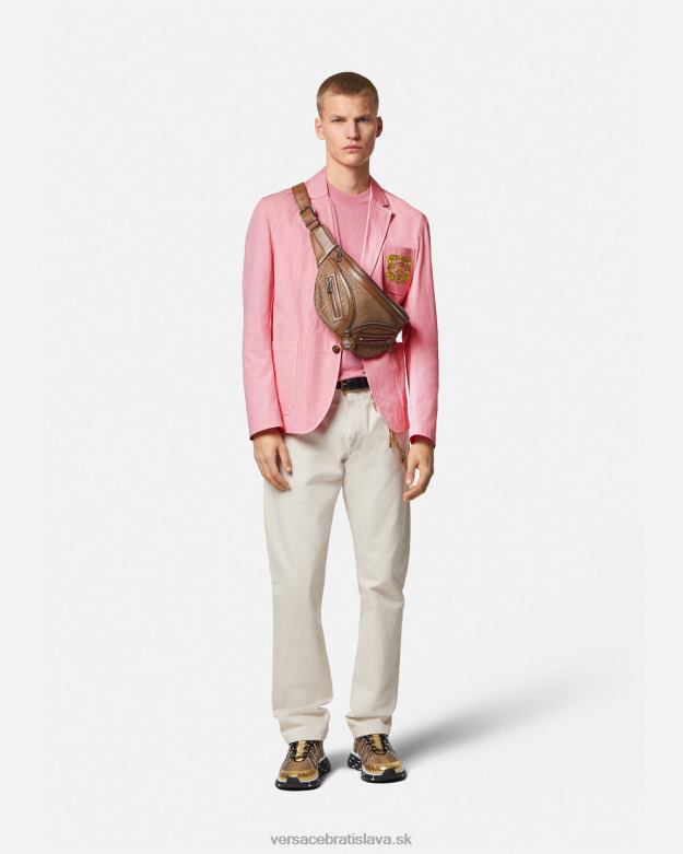 oblečenie X8X8P1268 Versace mušľový barokový blejzer Ružová muži