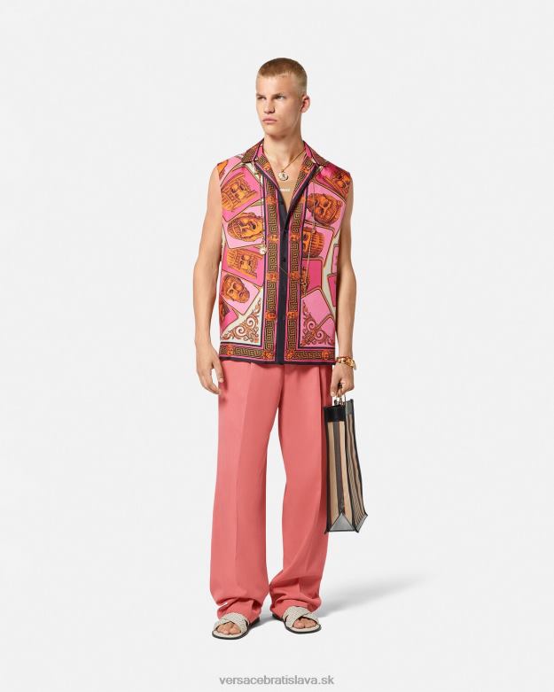 oblečenie X8X8P1274 Versace spoločenské nohavice so širokými nohavicami Ružová muži
