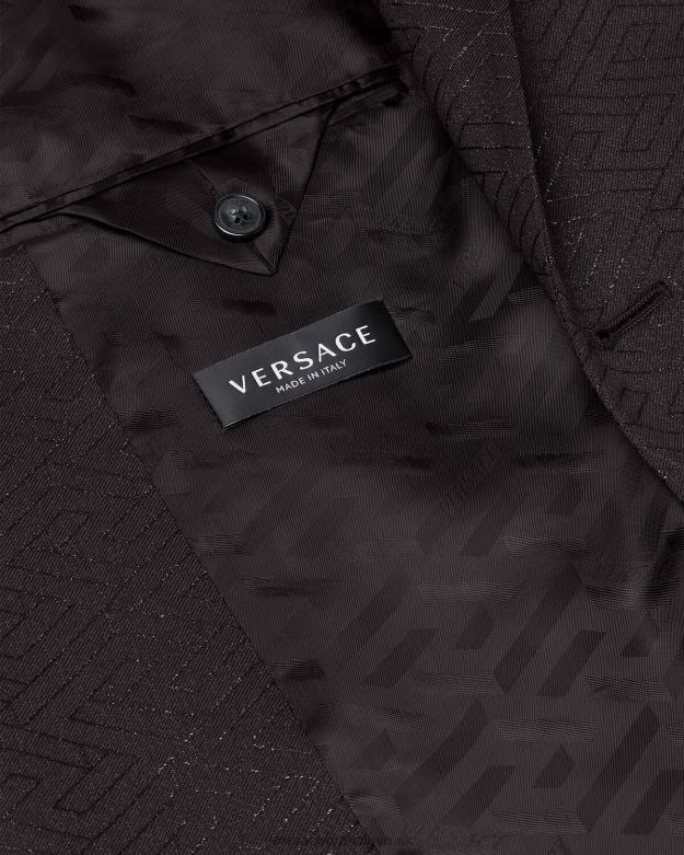 oblečenie X8X8P1277 Versace žakárové sako la greca čierna muži