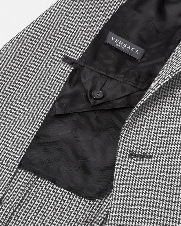 oblečenie X8X8P1278 Versace univerzitné logo houndstooth sako čierna biela muži
