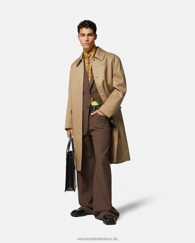 oblečenie X8X8P1279 Versace sako barocco 660 houndstooth hnedá a zlatá muži