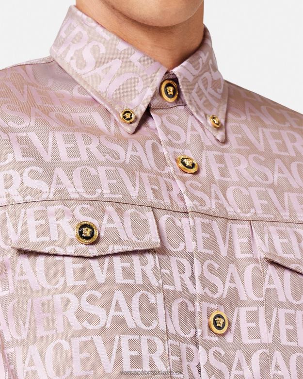 oblečenie X8X8P1218 Versace celoplošné tričko ružová a potlač muži