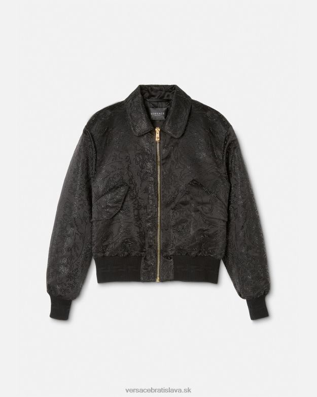 oblečenie X8X8P1226 Versace zdobená bomber bunda s barokovou siluetou čierna muži