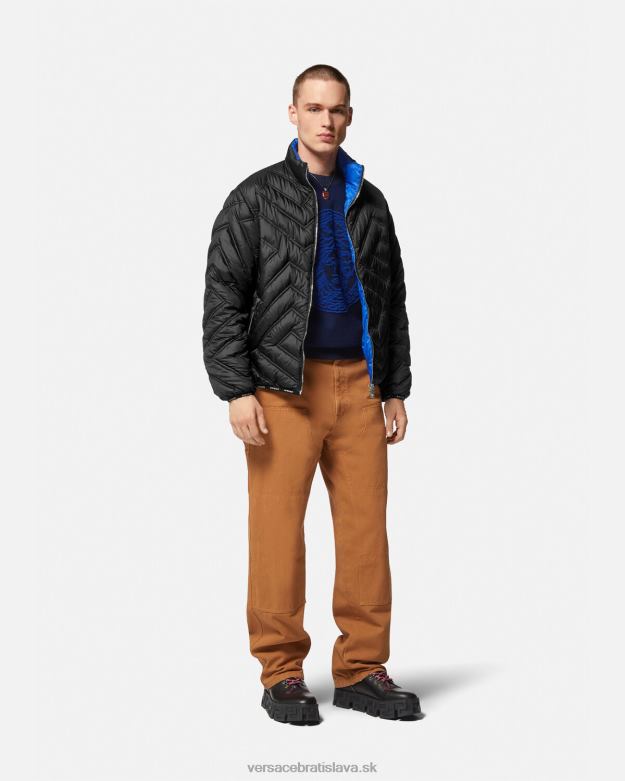 oblečenie X8X8P1228 Versace la greca puffer bunda čierna muži
