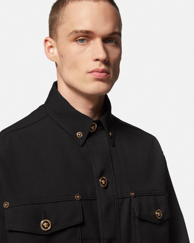 oblečenie X8X8P1229 Versace tričko z panenskej vlny medusa čierna muži