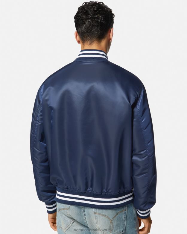 oblečenie X8X8P1230 Versace univerzitná nylonová bomber bunda Modrá muži